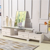 伸缩电视柜 简约现代客厅家具电视机柜组合小户型储物柜白色烤漆