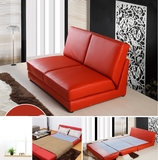 小户型多功能折叠沙发床 日式简约皮艺沙发 1.2米1.5米双人沙发床