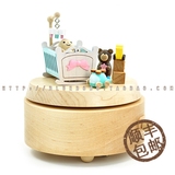 jeancard台湾八音盒婴儿床木质音乐盒满月周岁婴儿诞生创意礼物