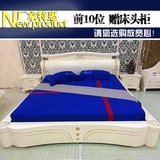 现代简约实木床木板床欧式双人床1.8米床白色实木床低床带床头柜