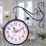欧式双面挂钟 现代客厅简约创意大号钟表 静音圆形家用装饰时钟