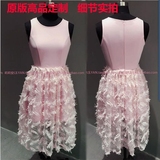 CARIEDO 2016S/S 独家设计定制 超美樱花粉立体羽毛连衣裙