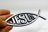 基督教车贴鱼JESUS 立体3D仿金属高档汽车反光贴纸 耶稣装饰贴膜