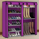 简易布鞋柜大容量多层布艺防尘折叠组装鞋柜可调节寝室鞋架子特价