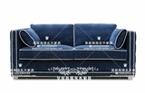 美式乡村布艺软包双人沙发床 欧式实木折叠多功能1.5米沙发床