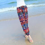 新款波西米亚沙滩裤宽松显瘦高腰泰国灯笼裤海边渡假民族风长裤女