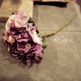 W1962出口欧美装饰品 高品质高端仿真花 美式紫色绣球花 短枝