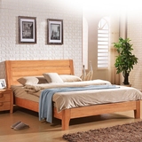 北欧宜家简约中式床 现代日式纯实木床 全橡木床1.51.8米特价家具