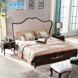 欧式主卧床后现代实木床 双人床新古典布艺床美式卧室定制家具