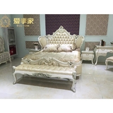 欧式真皮实木皮艺床卧室橡木双人床美式1.8米奢华婚床别墅家具