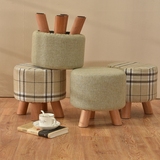 小板凳实木时尚圆凳矮凳家用换鞋凳创意穿鞋凳布艺沙发小凳子包邮
