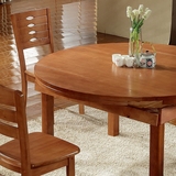 全实木餐桌椅组合橡木餐桌4-6-8人餐桌伸缩折叠 餐台圆形餐台饭桌