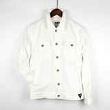 英伦男式休闲夹克白色创意羊印花短款外套秋季新品修身贴布外套潮