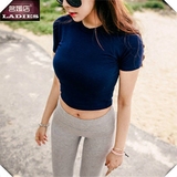 夏季韩国性感露脐装夜店超短款上衣修身纯棉薄款短袖T恤女打底衫