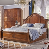 美式家具实木床1.5/1.8米欧式简约现代双人床卧室婚床高箱储物床