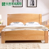 全榉木床1.5米1.8米全实木床高箱中式简约榉木双人床原木床储物床