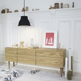 北欧丹麦设计板式边柜玄关柜储物柜装饰柜样板房实木柜原木餐边柜