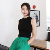 2016春夏韩版女装无袖半高领T恤性感纯棉紧身打底显瘦短款小背心