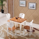 小户型折叠餐桌伸缩实木餐桌椅组合4人6人地中海实木餐桌多色可选