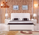 特价中式水曲柳白色全实木床1.8米现代简约1.5双人床高箱储物婚床