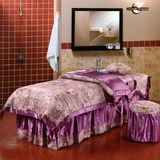 依琴 亚麻提花通用型美容院床罩四件套 按摩美体床罩通用包邮特价