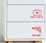 特价tool box墙贴创意小贴 工具箱标识贴 医药柜子贴纸M08