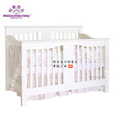 美国畅销品牌智慧宝贝全实木婴儿床儿童床带大小两个护栏