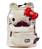 现货 美国代购正品凯蒂猫Hello Kitty 小胡子帆布防水双肩包背包