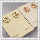 韩国正品14K黄金耳钉耳环新年圣诞节礼物玫瑰双色耳钉