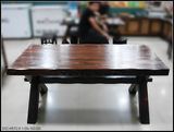 1.6米X平板桌 仿古烤木茶桌/茶台 板桌 田园休闲餐桌 粗犷茶几