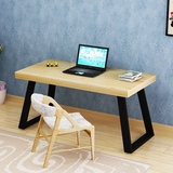 复古铁艺实木书桌电脑桌松木双人书桌写字台工作会议桌简约餐桌