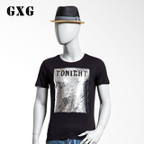 GXG特惠 男装夏季新款 男士时尚修身潮圆领纯棉短袖T恤 #42144591
