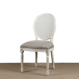 法式做旧白色复古餐椅 圆背龙门椅/藤背椅/梳妆椅/书桌椅/椅子