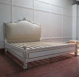 法式儿童公主床新古典实木雕花布床1.8米双人床欧式木质婚床定做