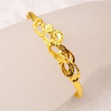 欧币金饰品镀24K黄金女士手镯仿真金花朵款推拉手镯一手货源SZ026