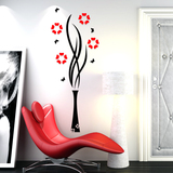 创意花瓶亚克力3d立体墙贴纸房间玄关过道客厅背景墙壁装饰品贴画