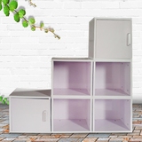 简易木质书柜储物柜经济适用小柜子自由组合柜子方格柜简约收纳柜