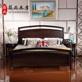 美式乡村全实木床 双人公主床 水曲柳床1.5米1.8米现代简约实木床