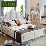美式乡村田园床白色双人床1.8米床实木橡木床简美卧室公主床婚床