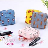 韩国卡通彩色花朵皮质小号化妆包 随身小物收纳包 首饰包零钱包
