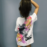 DTGG 重磅 情侣款 日本浮世绘刺绣横须贺中国山水鲤鱼宽松T恤男女