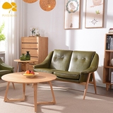 简约北欧 咖啡厅沙发桌椅 时尚 实木休闲扶手沙发 餐厅 书房茶几
