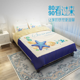 海星韩棉四件套1.5米1.8米学生宿舍用儿童卡通床上用品床单床笠式