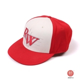 寄卖 rocawear RW刺绣字母 白色拼接 红色棒球帽 遮阳帽 SS级