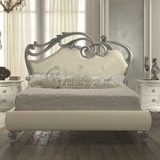 出口法式意大利古典纯实木雕花床 美式复古做旧双人床卧室婚床
