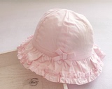春夏外贸出口原单女宝婴儿萝莉盆帽女童全棉遮阳帽粉色公主盆帽子