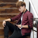 2016秋季薄款男士夹克韩版青年短款外套修身立领大码男装茄克衫潮