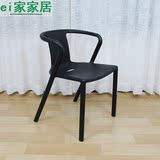 包邮加厚塑料餐椅现代简约扶手椅家用休闲靠背椅创意咖啡椅会议椅