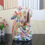 景德镇陶瓷工艺品创意装饰品客厅电视柜酒柜摆件寿代鸟动物摆设品