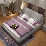 床 布艺床可拆洗 现代双人软体婚床 简约小户型储物1.8米卧室布床